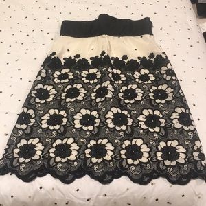 Tibi strapless silk floral embroidered dress